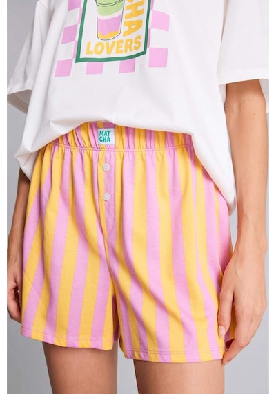 Defacto Oversıze Kısa Kollu 2li Pembe Şortlu Pijama Takımı I0437ax26hspn452 Pembe-pn452