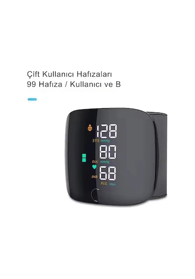 Dijital Türkçe Bilekten Tansiyon Ölçme Aleti Otomatik Tansiyon Ölçer Renkli Akıllı Lcd Sesli Uyarı