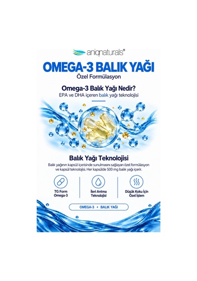 Aniqnaturals Balik Yaği Omega 3 - 300 Licaps - Fransa Dan