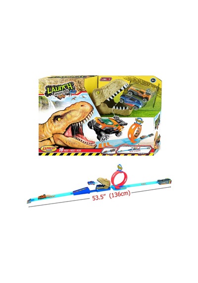 Express Wheels 16 Parça T-rex Araç Ve Yol Oyun Seti Yeşil