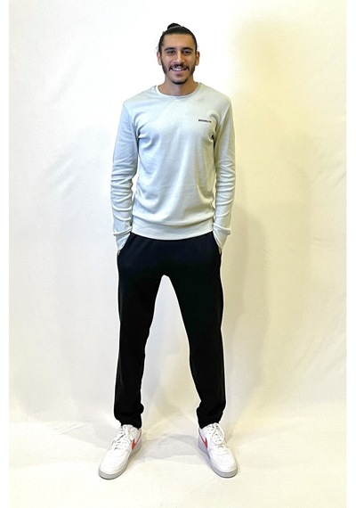 Süperlife Bisiklet Yaka Uzun Kollu Dar Kalıp İnce Erkek Sweatshirt Spr2019k18 Su Yeşili