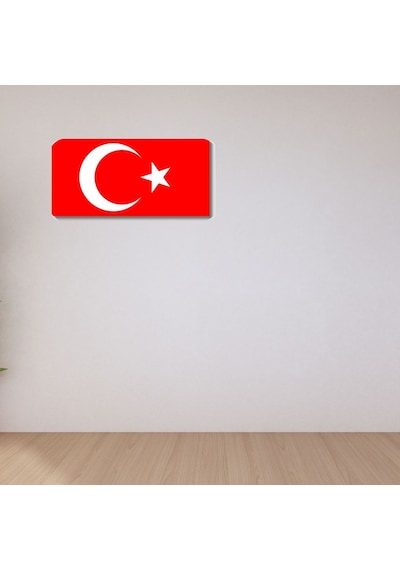 Türk Bayrağı Metal Tabela - Dekoratif Duvar Levhası Plaka 14.5x29.5 Cm