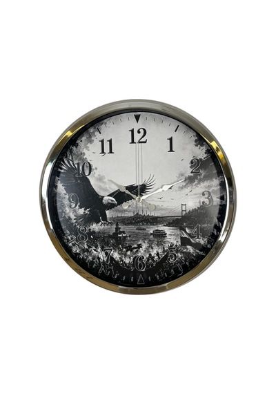 Krom Zafer Kanatları Taraftar Temalı 40 X 40 Cm Metal Duvar Saati