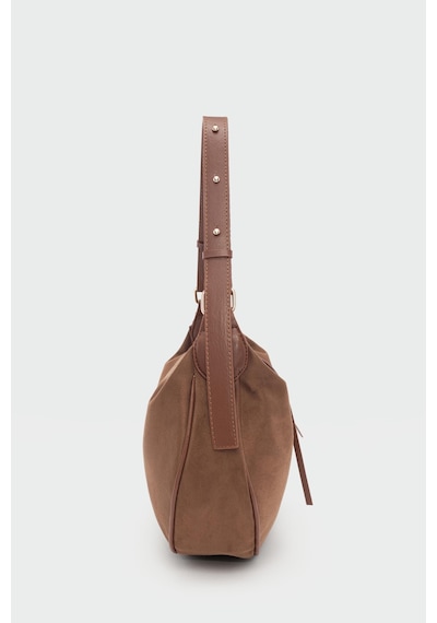 Shule Bags Poppin Süet Omuz Çantası Taba Taba