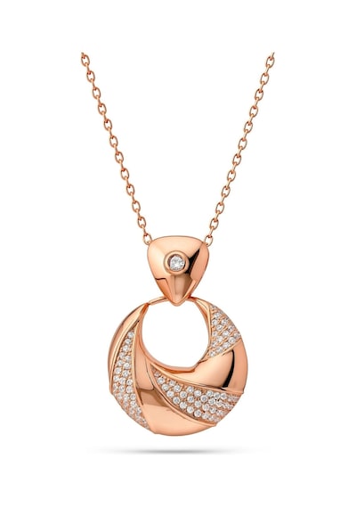 Servi 925 Ayar Gümüş Twist Halka Kolye-38 Rose Gold - Gümüş