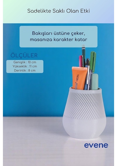 Kalemlik Masa Kalemliği Organizer Kalemlik Beyaz Renk Model 88 Çok Renkli