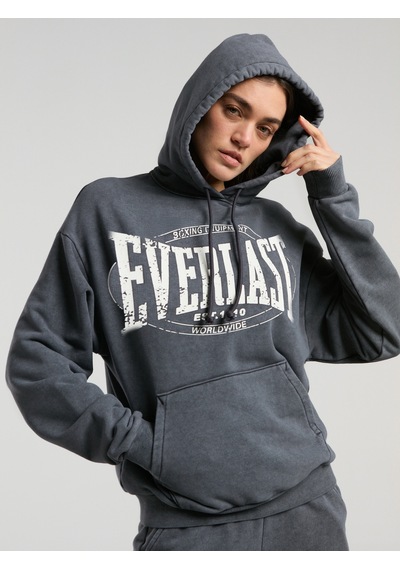 Everlast Authentic Boxing Wmn Oversize Antrasit Kadın Kapüşonlu Sweatshirt Antrasit