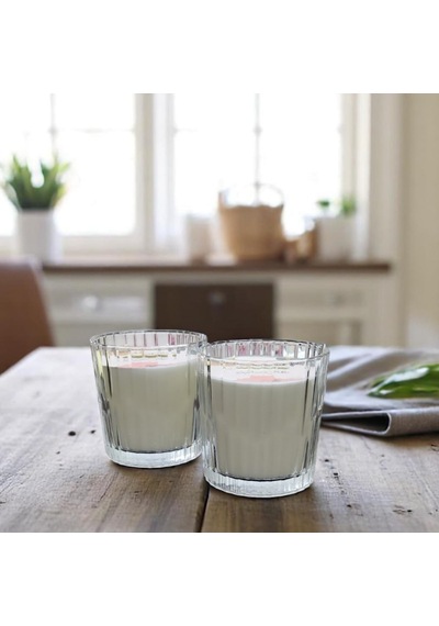 Tr Kokulu Mum - Şeffaf Cam Bardak Vanilya Kokulu Mum %100 Doğal Soya Mumu 210g, Vanilya Diğer