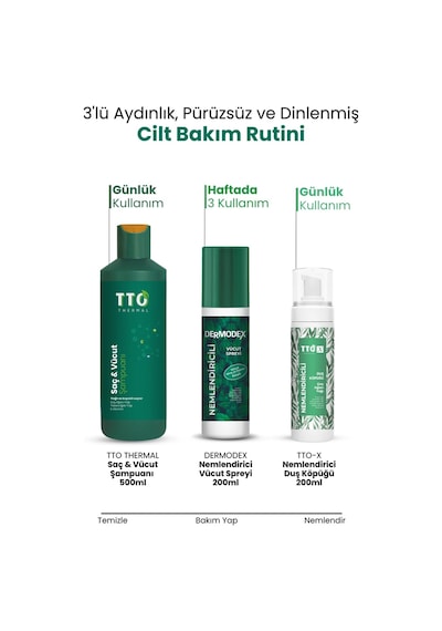 Tto Saç Ve Vücut Şampuanı 500 Ml Yeşil Çay Ağacı Yağı / Tea Tree Oıl