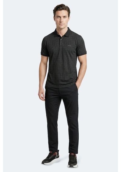 Slazenger Zany Erkek Polo Yaka Siyah Tişört