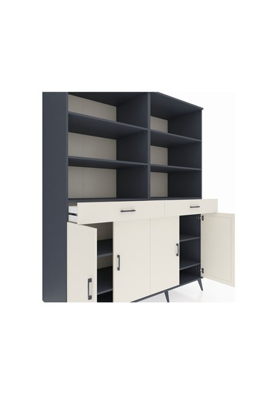 Kronos Gardrop 10 Raflı 2 Çekmeceli 4 Kapaklı 176x59x221 Antrasit-aytaşı Aytaşı Kronos Gardrop 10 Raflı 2 Çekmeceli 4 Kapaklı 176x59x221 Antrasit-aytaşı Aytaşı