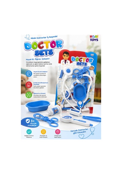 Hobi Toys Oyuncak Doktor Seti Çocuk Doktor Çantası Medikal Oyun Seti