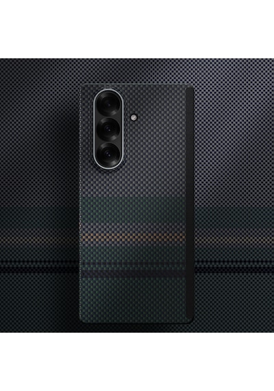 Galaxy Z Fold 7 Uyumlu Kılıf M-safe Şarj Özellikli Karbon Fiber Benks Aurora Armorair Kevlar Yeşil