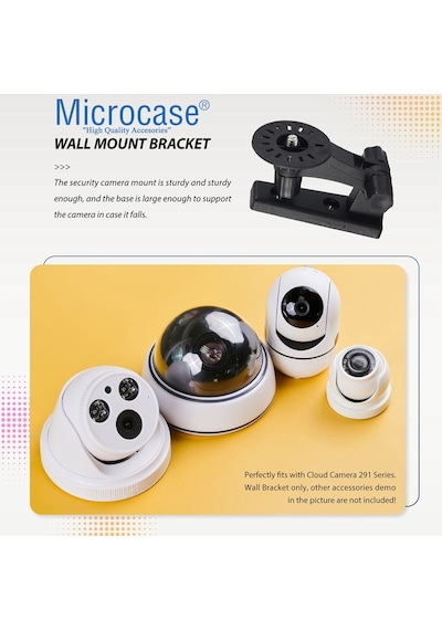 Microcase 3m Yapışkan Veya Vida Monteli 1/4 Vida Girişli 180 Derece Döner Başlıklı Web Kamera Bebek Kamerası Tutucu Stand Siyah - Al5014