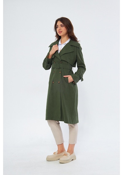 Pastelastore %100 Pamuk Gabardin Uzun 110cm Astarlı Kemerli Kadın Trençkot 1111 Koyu Haki Pastelastore %100 Pamuk Gabardin Uzun 110cm Astarlı Kemerli Kadın Trençkot 1111 Koyu Haki
