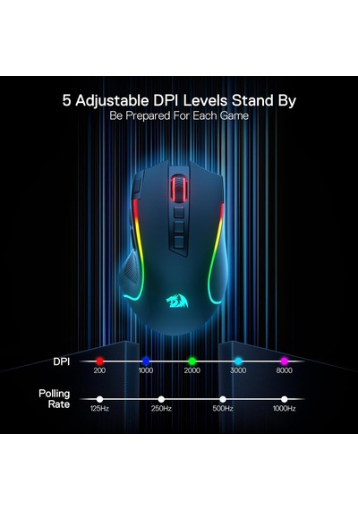 M612 Pro Rgb Oyun Faresi, 8000 Dpı Kablolu/kablosuz Optik Oyuncu Faresi, 9 Programlanabilir Tuş Ve Arka Plan Aydınlatması, Bt & 2.4g, Yazılım Destekli, Rapid Fire Button M612 Pro Rgb Oyun Faresi, 8000 Dpı Kablolu/kablosuz Optik Oyuncu Faresi, 9 Programlanabilir Tuş Ve Arka Plan Aydınlatması, Bt & 2.4g, Yazılım Destekli, Rapid Fire Button
