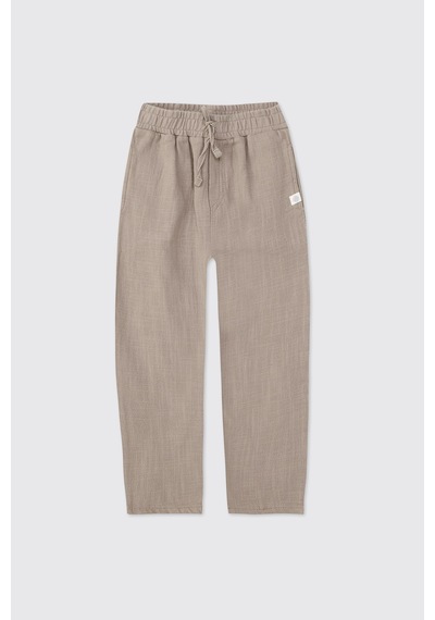 Panço Erkek Çocuk Gri Beli Lastikli Pantolon