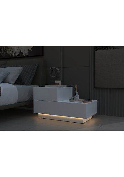 Kayra Kmd002 Led Işıklı Komodin 2 Çekmeceli Modern Tasarım Beyaz Kayra Kmd002 Led Işıklı Komodin 2 Çekmeceli Modern Tasarım Beyaz