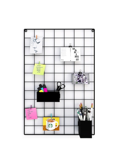 Tel Pano 40x60 Siyah 4 Adet Mini Mandal 2 Adet Çelik Kıskaç Hediyemizdir 40 x 60 CM