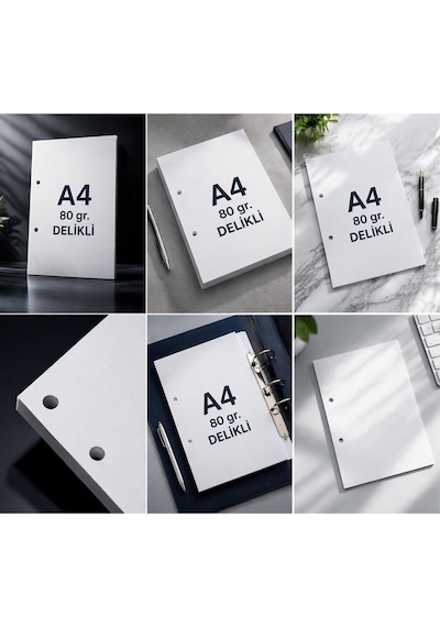 A4 Delikli Fotokopi Kağıdı 80 Gr 100 Yaprak Yazıcı Uyumlu, Net Baskı, Ofis & Okul Kullanımı