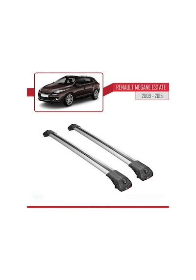 Renault Megane Sw 2009-2015 Arası İle Uyumlu Ace-1 Ara Atkı Tavan Barı Gri