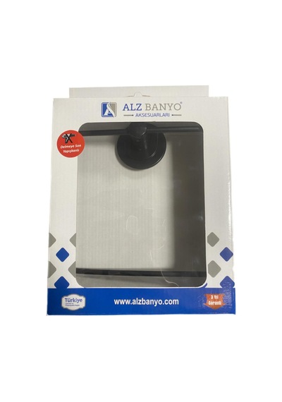 Alz Yapışkanlı Kare Siyah Havluluk