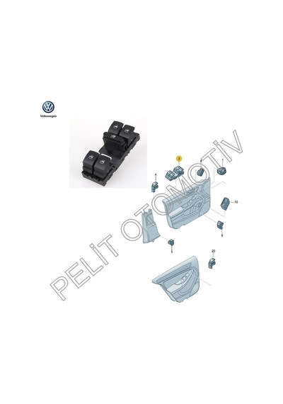 Golf Plus 2009-2014 Sol Dörtlü Cam Açma Düğmesi 5k4959857a