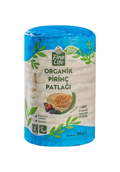 Fine Life Bio Pirinç Patlağı 100 G - Organik, Glutensiz, Vegan Atıştırmalık 2'li Ekonomik Paket Tarı