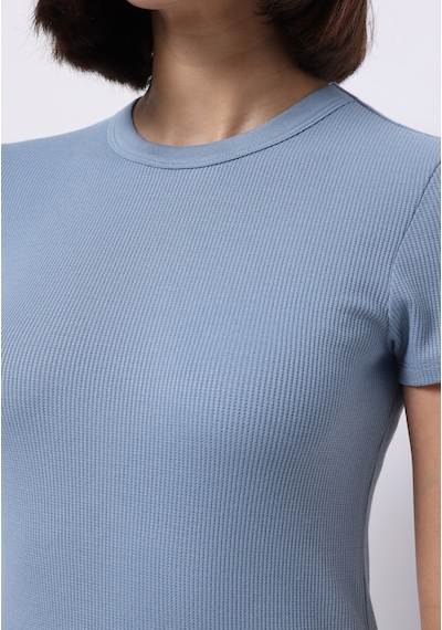 Colin's Colins Slim Fit Yuvarlak Yaka Düz Kadın Mavi Kısa Kol Tişört Cl1075453 Q1.v1 Blm