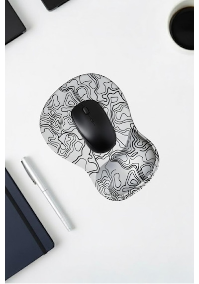Topowave Bilek Destekli Mouse Pad Ergonomik Kaymaz Taban Mouse Pad Bilek Koruyucu Dijital Mouse Pad Beyaz