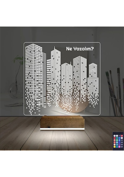 Luvivia Emlak İnşaat Müteahhit Kişiye Özel 3d Lamba - Masa Gece Lambası Şeffaf