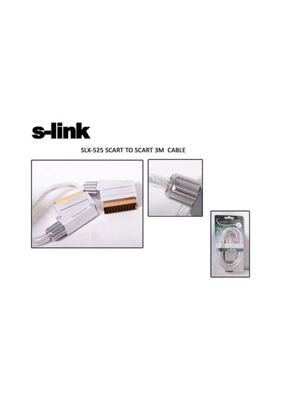 S-link Slx-525 Scart To Scart 3mt Gold Metal Kablo Kdo