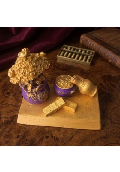 Altın Tepsi Bereket Tepsisi Biblo Set 2 8x12