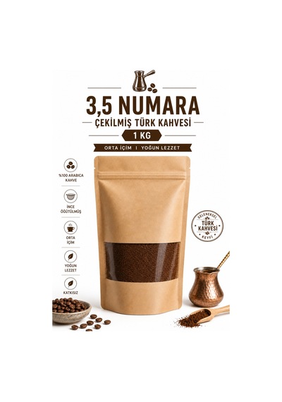 3,5 Numara Çekilmiş Türk Kahvesi 1 Kg Orta İçim Yoğun Lezzet