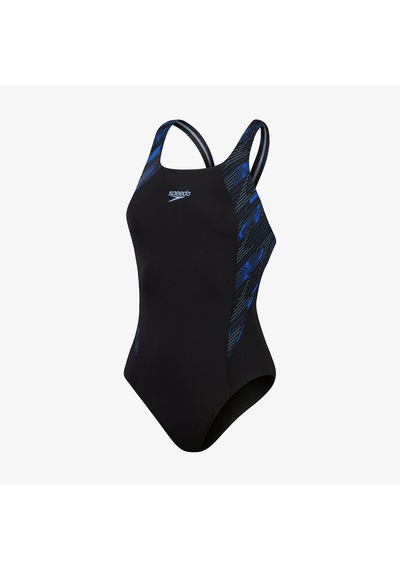 Speedo Hyperboom Splice Muscleback Kadın Siyah Mayo - 8-1347016764