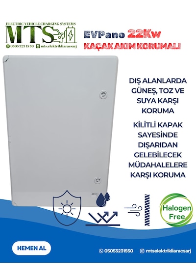 22kW Trifaze Siemens Tip A Kaçak Akım Röleli IP66 Kilitlenebilir Kombinasyon Kutusu Panosu 5x32A