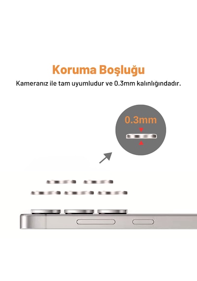 Safeus Safir Temperli Kamera Lens Koruyucu, Samsung Galaxy S24 Ultra İle Uyumlu Mor