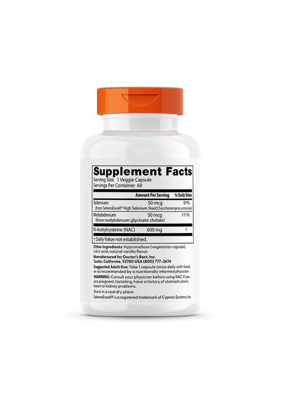 Doctors Best N.a.c Molybdenum  Regulators, Supports Cellular Health & Liver 60 Veggie Caps