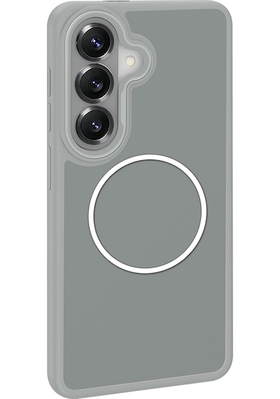 Rba Aksesuar Samsung Uyumlu Galaxy S26 Kılıf M-safe Şarj Özellikli Metal Kamera Çerçeveli Zore Sanremo Silikon Kapak - Siyah