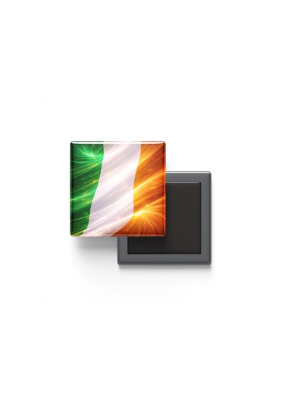 9x9 Cm Buzdolap Magnetleri - İrlanda - Ireland - 2'li Pul Ve Bayrak Seti