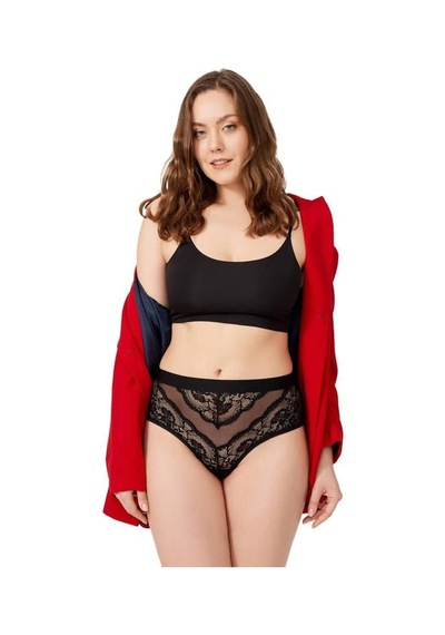 Cottonhill Dantelli Arkası Transparan Büyük Beden Bikini Külot 3'lü Paket-3 Çok Renkli 4