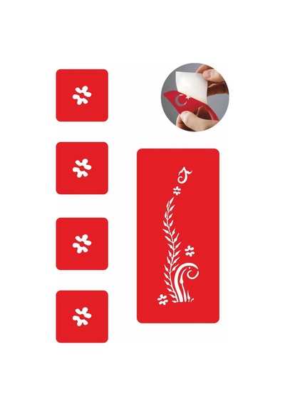 Enhavalı Minik Papatyalar Geçici Dövme Kına Şablonu 5'li