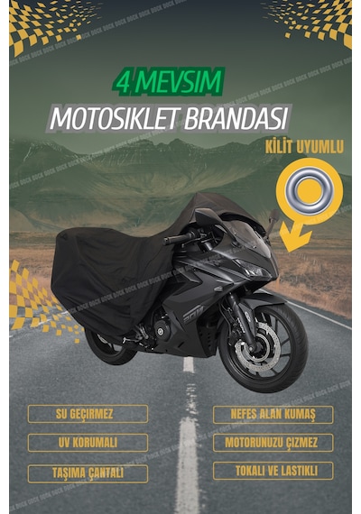 Siyah--arora Ar 185-20 Fırtına Kilit Uyumlu Motosiklet Brandası 4mevsim