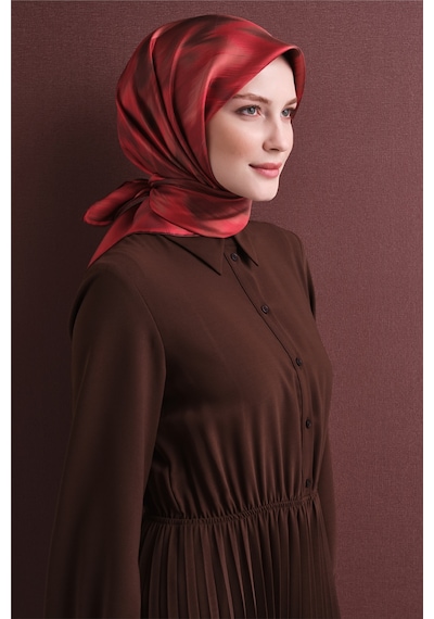 Armine Sura İpek Eşarp 2026-2027 - Sonbahar Kış-asm9605 Kırmızı