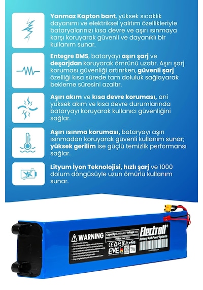 Onvo Kx-02 Uyumlu Batarya Orijinal Kapasite 21.6v 5.200mah Elektrikli Scooter Bataryası Çok Renkli