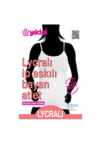 Yıldız Kadın Likralı İp Askılı Atlet 3'Lü Paket -2169-2170-2171-2172-2173-2174