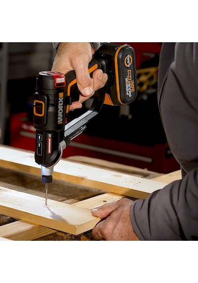 WORX WX177 20V 2.0Ah Li-ion Döner Kafa ve Çift Mandrenli Profesyonel Kömürsüz Şarjlı Matkap + 6 Parça Uç