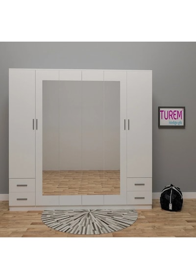 Snow Gardırop Mdf Beyaz