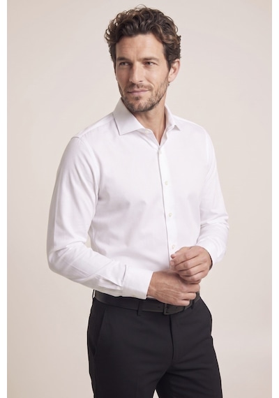 Slim Fit İtalyan Yaka Pamuklu Kolay Ütülenebilir Beyaz Gömlek Gk 761