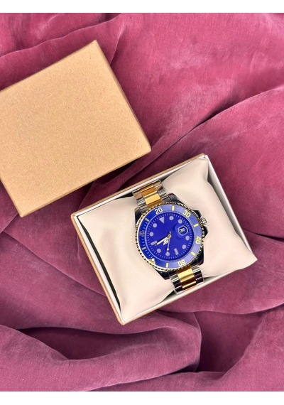 Mavi-gold Kadran Submariner Otamatik Erkek Kol Saati Altın - Gümüş